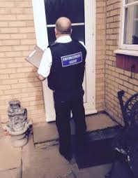 Wescot bailiff at door