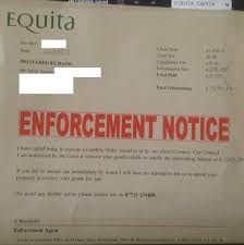 Equita bailiff letter